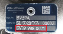 BorgWarner ID plate example