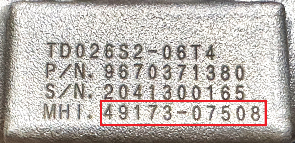 Mitsubishi MHI ID plate example